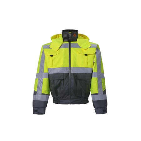 2W INTERNATIONAL High Viz Lime Jacket with Removable Lining, Large, Class 3 352C-3 L